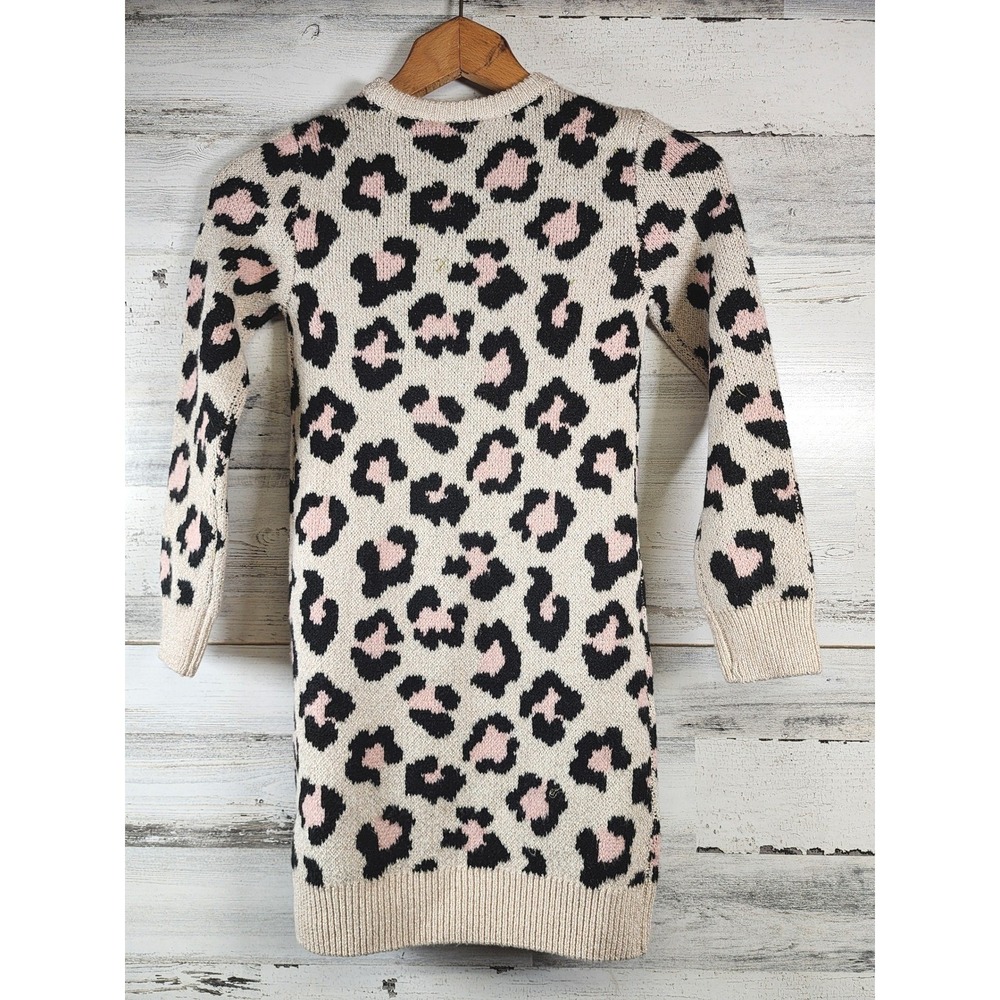 The Children's Place Sweater Dress Girls 7/8 Leopard Print Knit NWT - Picture 2 of 7